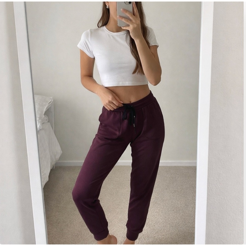 Zyia Active Plum Purple Jogger Sweatpants High‎ Rise Drawstring M